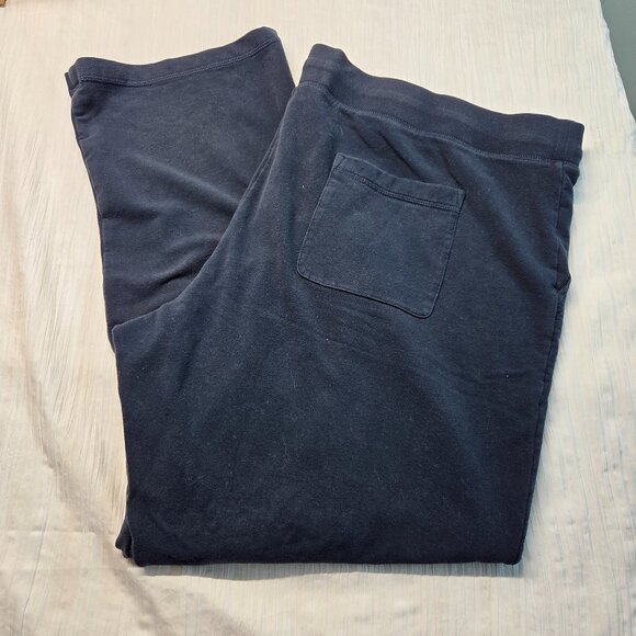 L.L.Bean 3X Navy Blue Drawstring Pull On Casual Loungewear Ankle Pants - Picture 1 of 11
